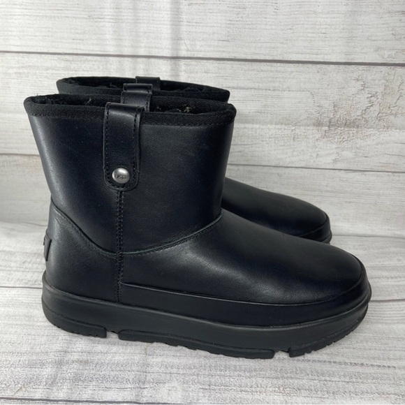 UGG Shoes - Women’s 7 UGG Classic Weather Mini Black Leather & Wool Boots